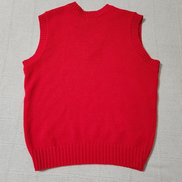 Vintage Red Sweater Vest By Curry Knits Size Medium - Picture 5 of 6